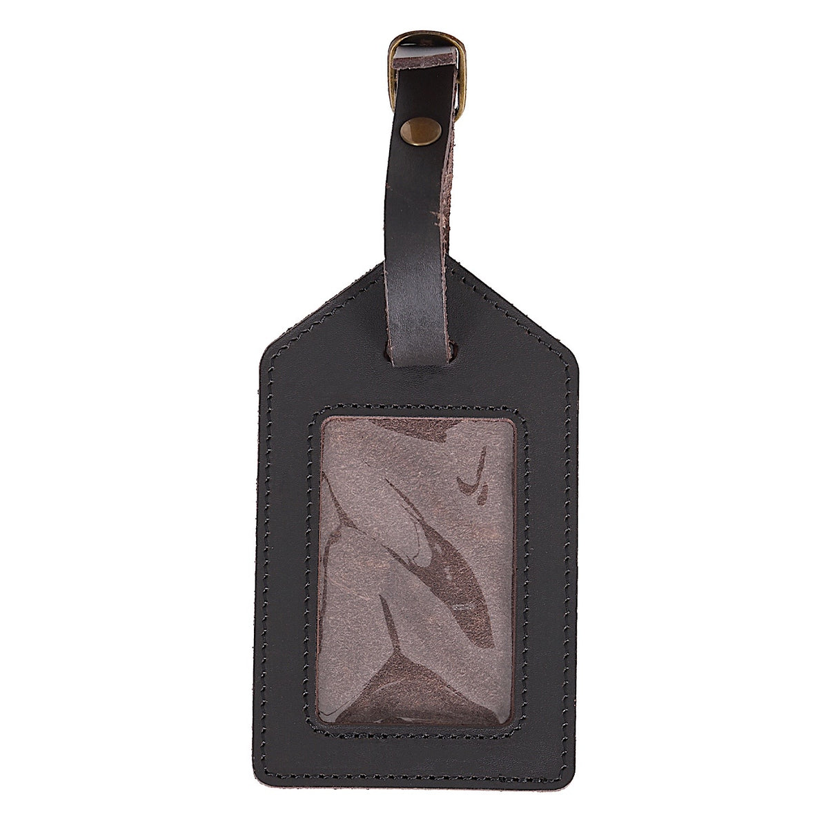 Thomas Cook Leather Luggage Tag - Chocolate