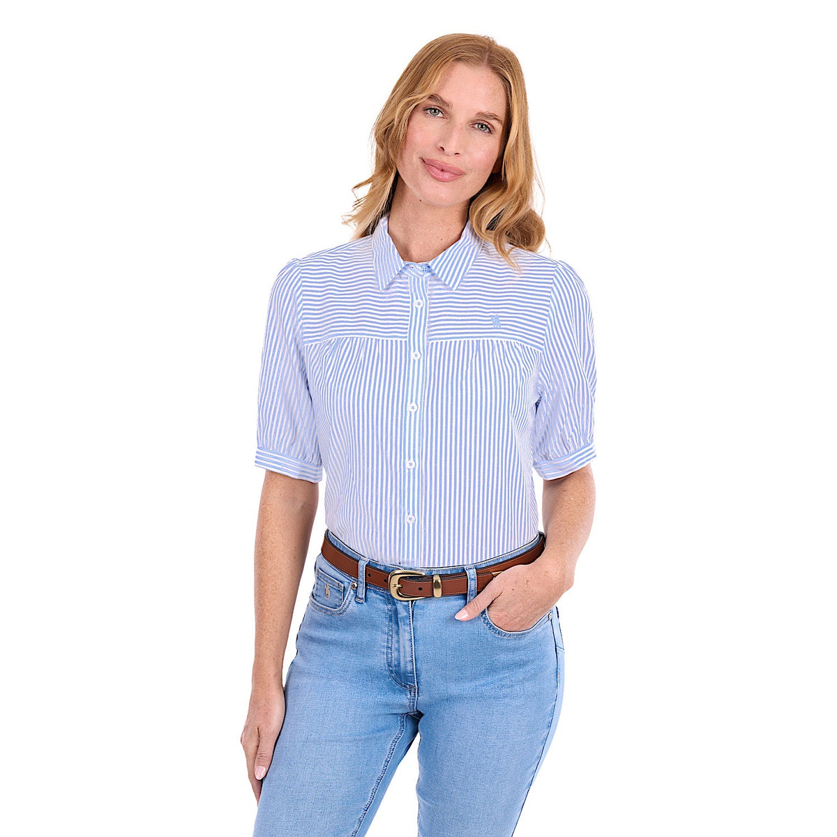 Thomas Cook Women's Shelley Short Sleeve Shirt - Blue / White