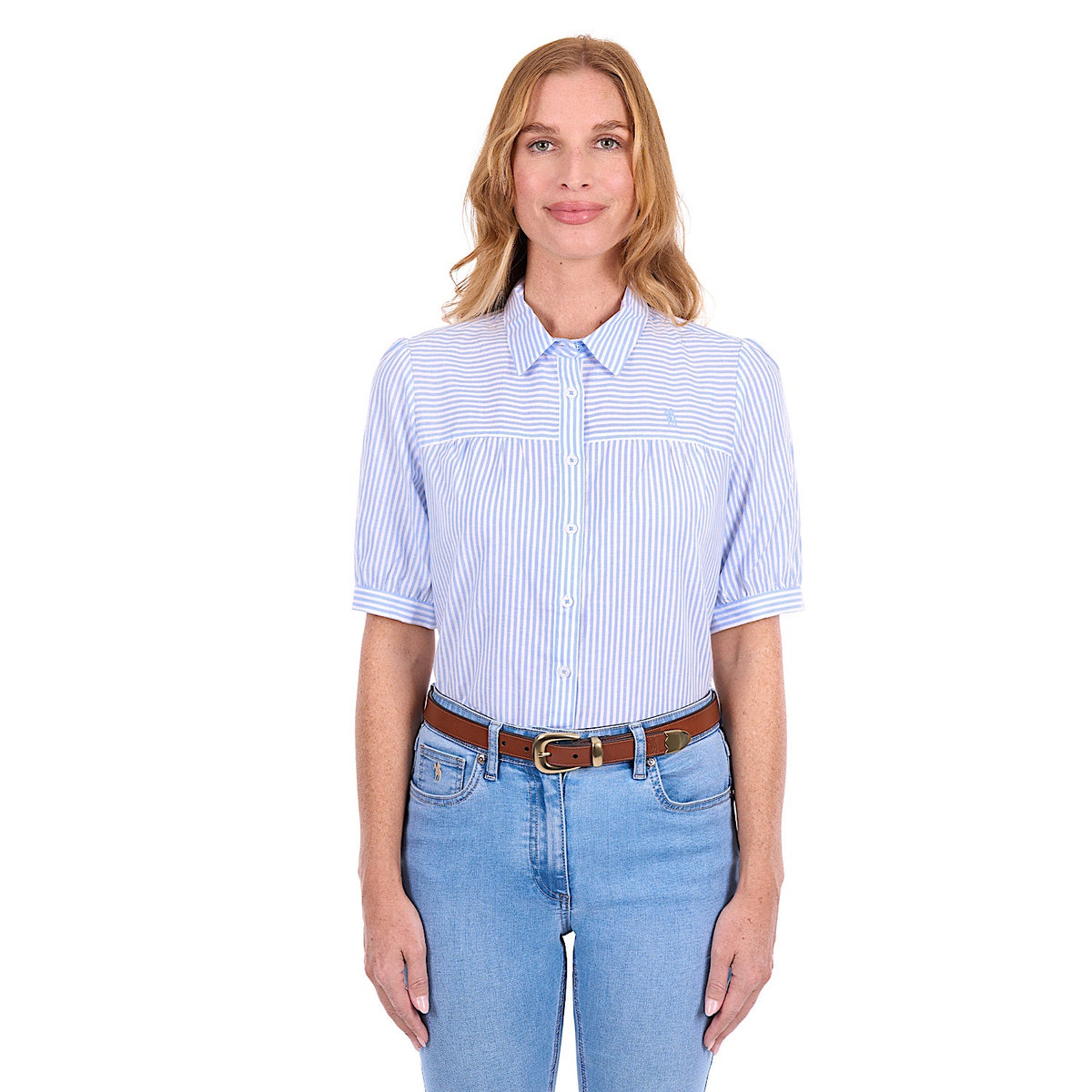 Thomas Cook Women's Shelley Short Sleeve Shirt - Blue / White