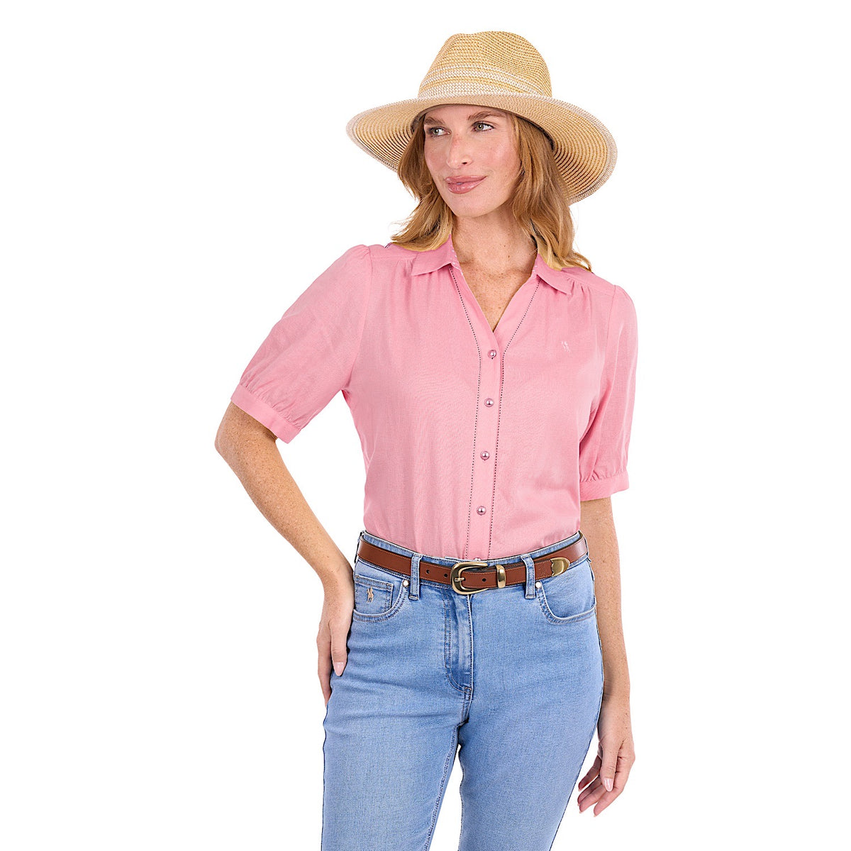 Thomas Cook Women's Colette Short Sleeve Shirt - Rose Pink
