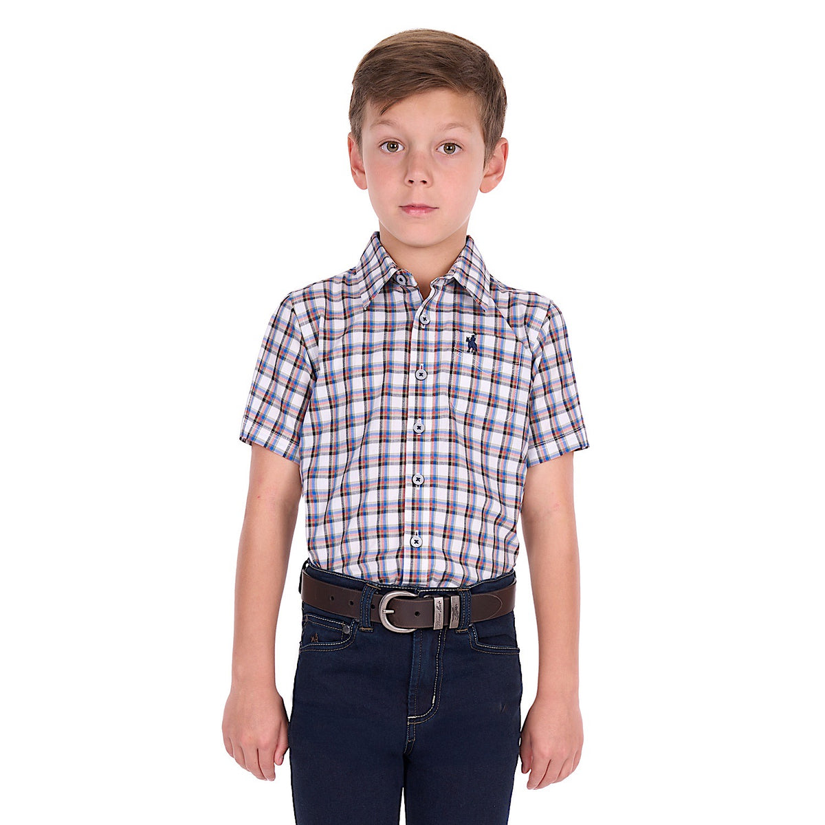 Thomas Cook Boy's Arlo Short Sleeve Shirt - Royal / Multi