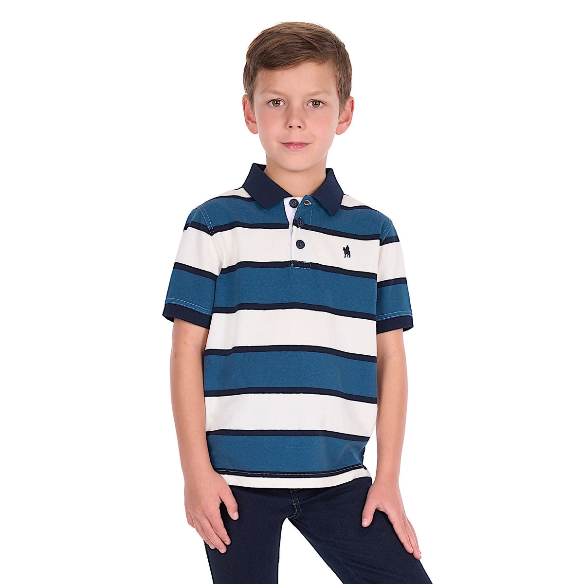 Thomas Cook Boy's Martin Polo - Off White / Washed Blue