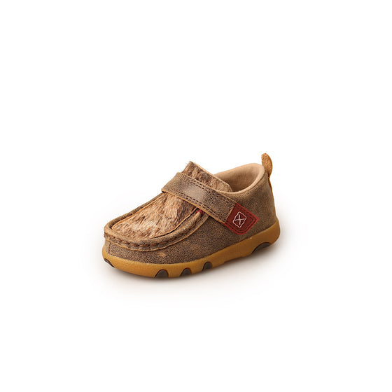 Twisted X INFANT Cow Fur Casual Mocs- Bomber/ Light Brindle