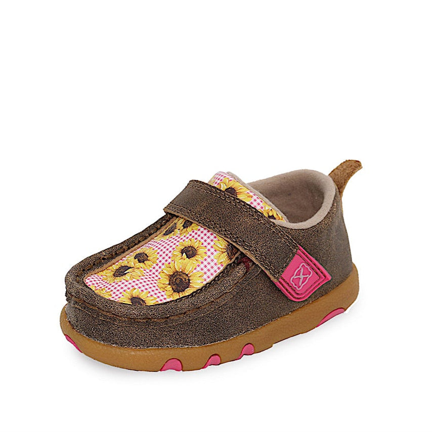 Twisted X INFANT Casual Mocs - Bomber / Sunflower / Pink