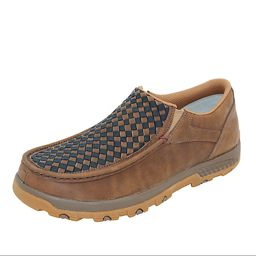 Twisted X Mens Cellstretch Slip On Moc - Brown/Black