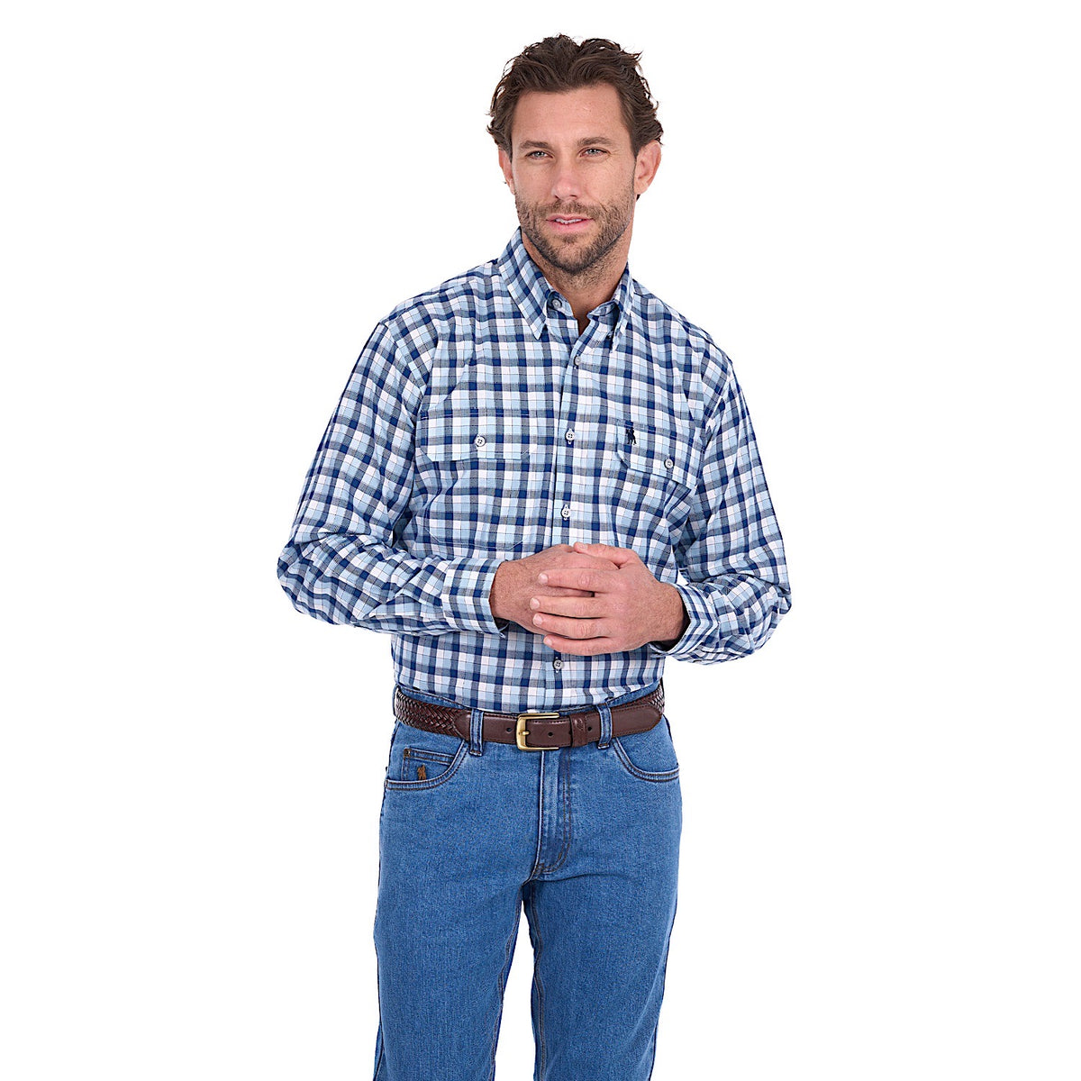 Thomas Cook Men's Mitchell 2 Pocket Shirt - Navy/Light Blue