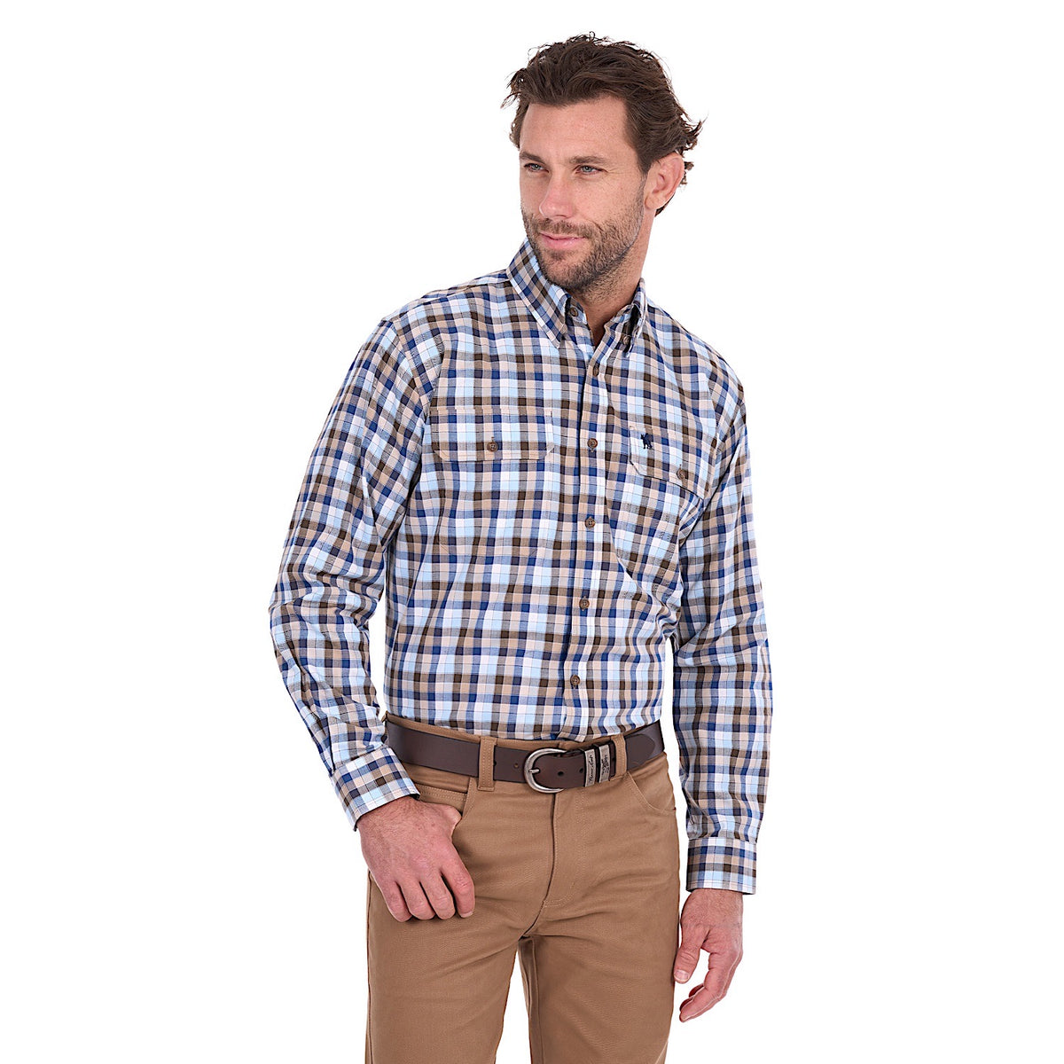 Thomas Cook Men's Mitchell 2 Pocket Shirt - Navy/Tan