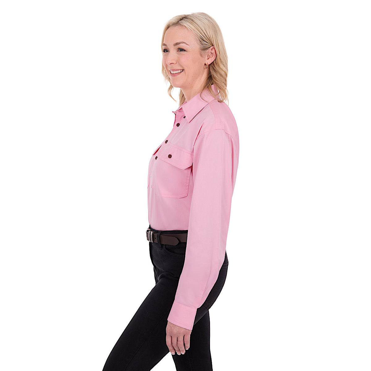 Thomas Cook Light Drill 1/2 Plkt L/S 2 Pocket Shirt - Pale Pink