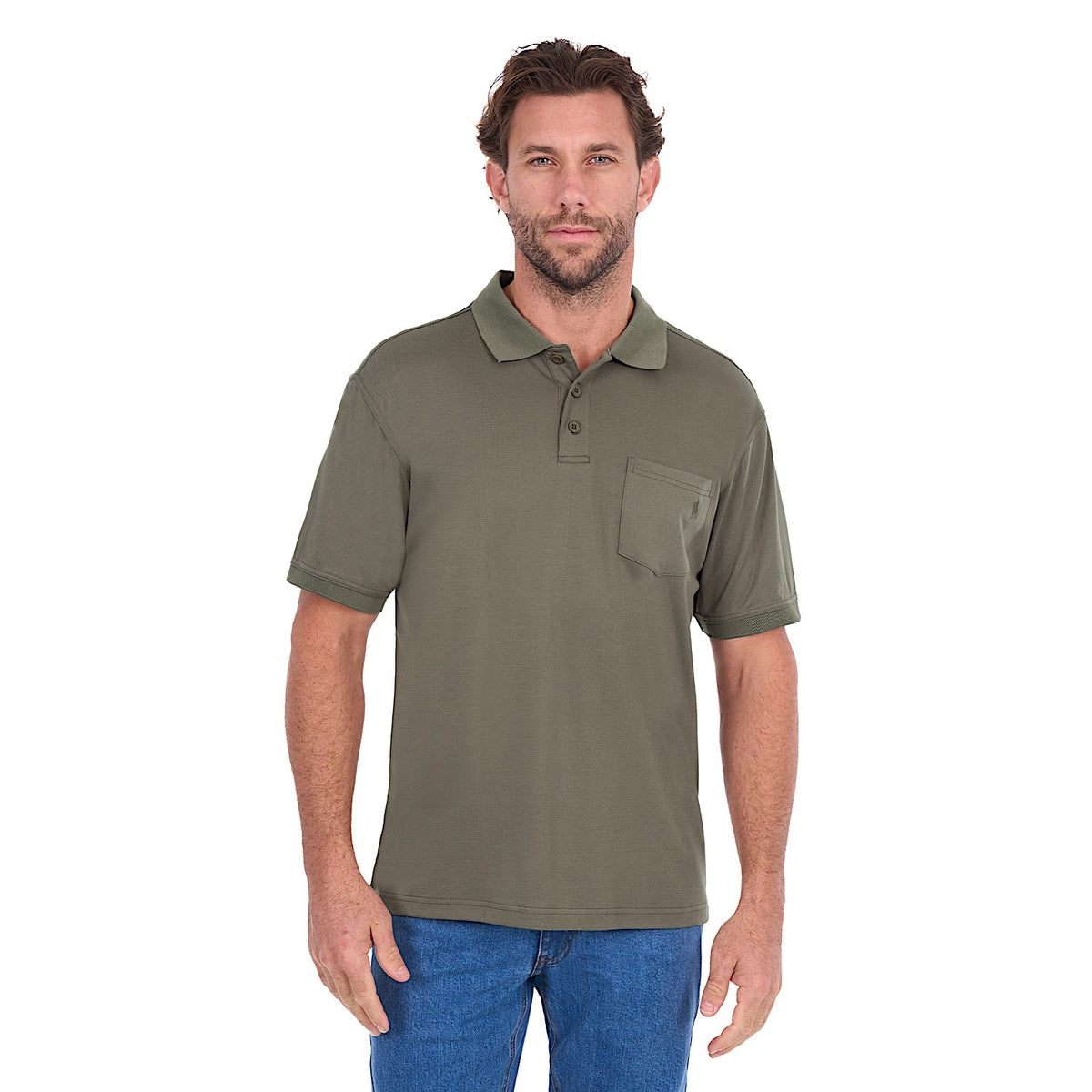 Thomas Cook Men's Bamboo 1 Pocket Polo - Military
