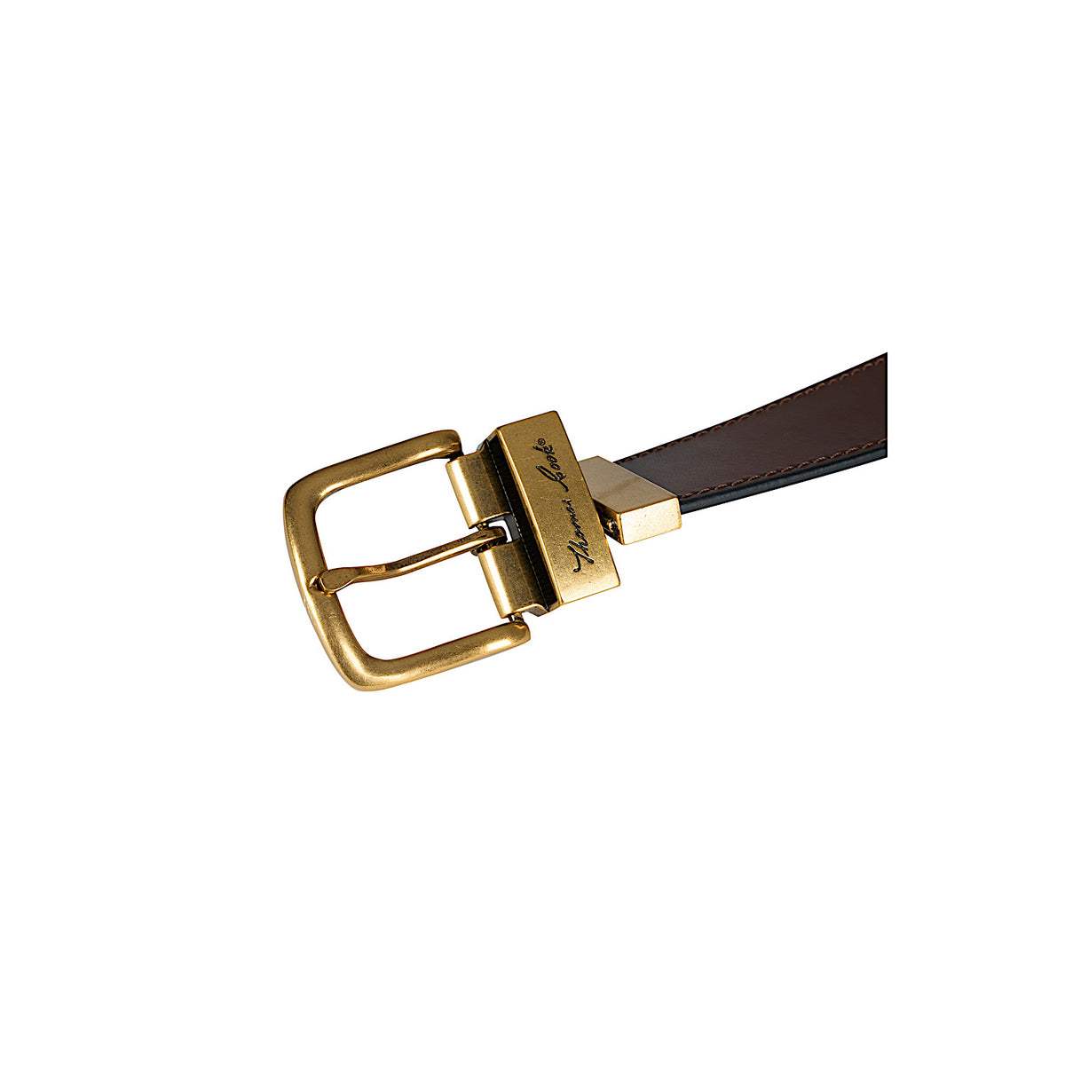 Thomas Cook Lincoln Reversible Belt - Dark Tan/Black
