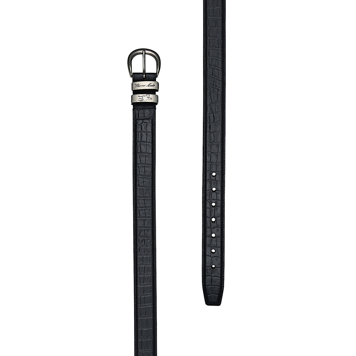 Thomas Cook Men’s Croc Twin Keeper Belt - Black