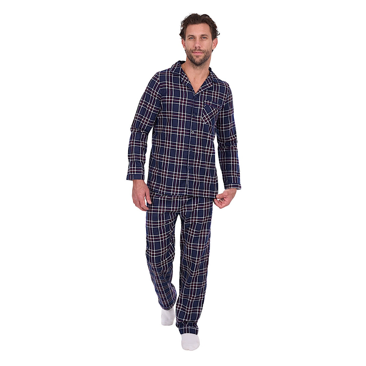 Thomas Cook Men's Long Sleeve Pyjamas - Navy/White