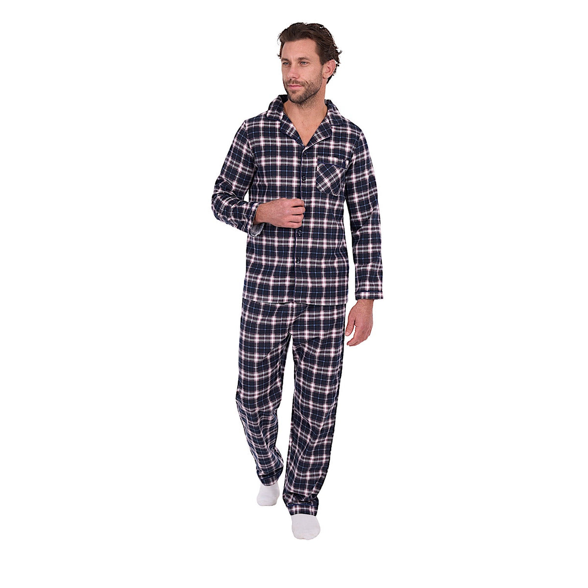Thomas Cook Men's Long Sleeve Pyjamas - Navy/Grey