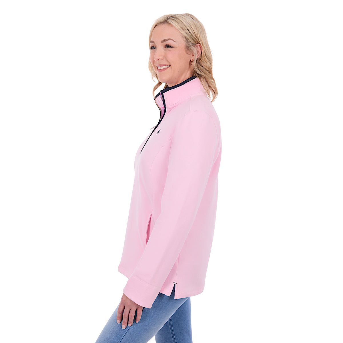 Thomas Cook Women's Charlie Classic 1/4 Zip Neck Rugby - Pale Pink