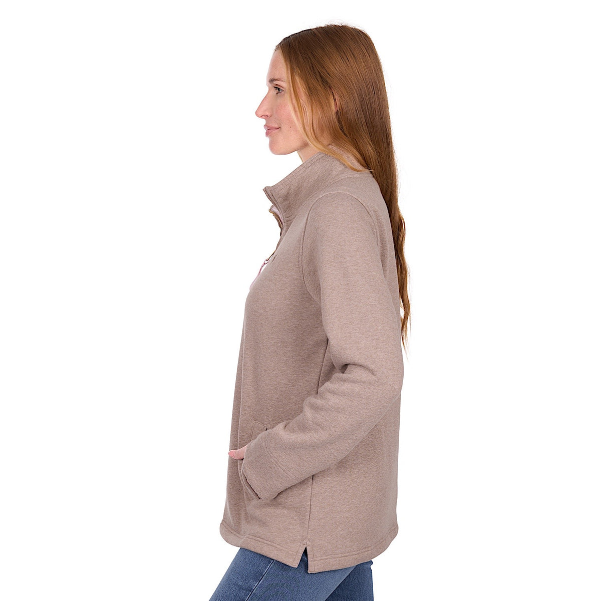 Thomas Cook Women’s Lydia 1/4 Zip Rugby - Taupe Marle
