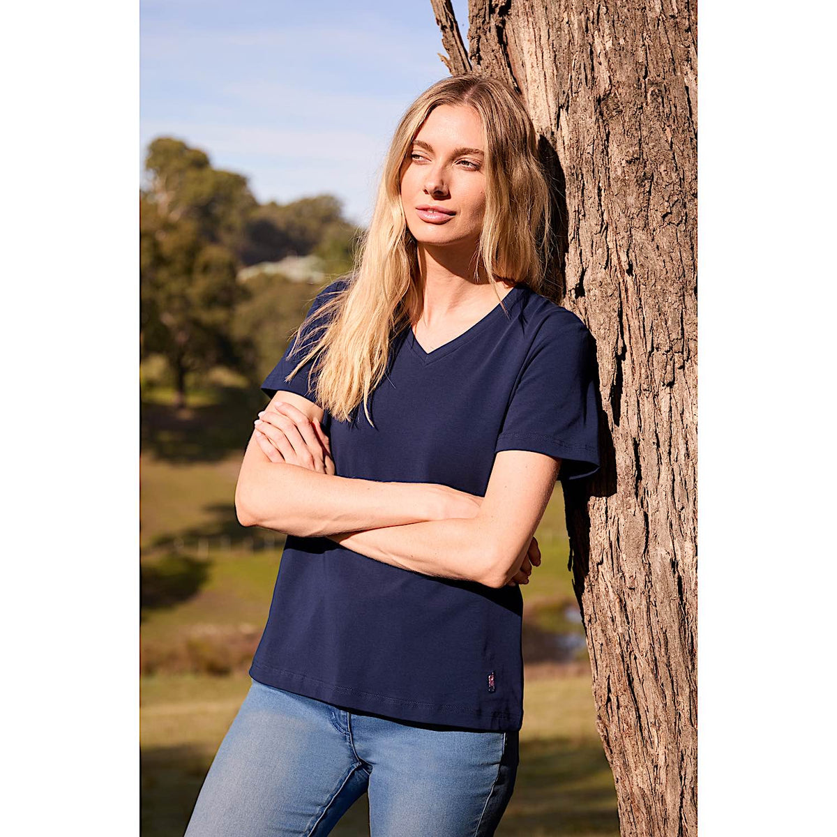 Thomas Cook Women's V Neck Tee - Navy