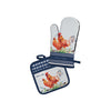 Thomas Cook Oven Mitt & Pot Holder Set - Navy/White (Chooks)