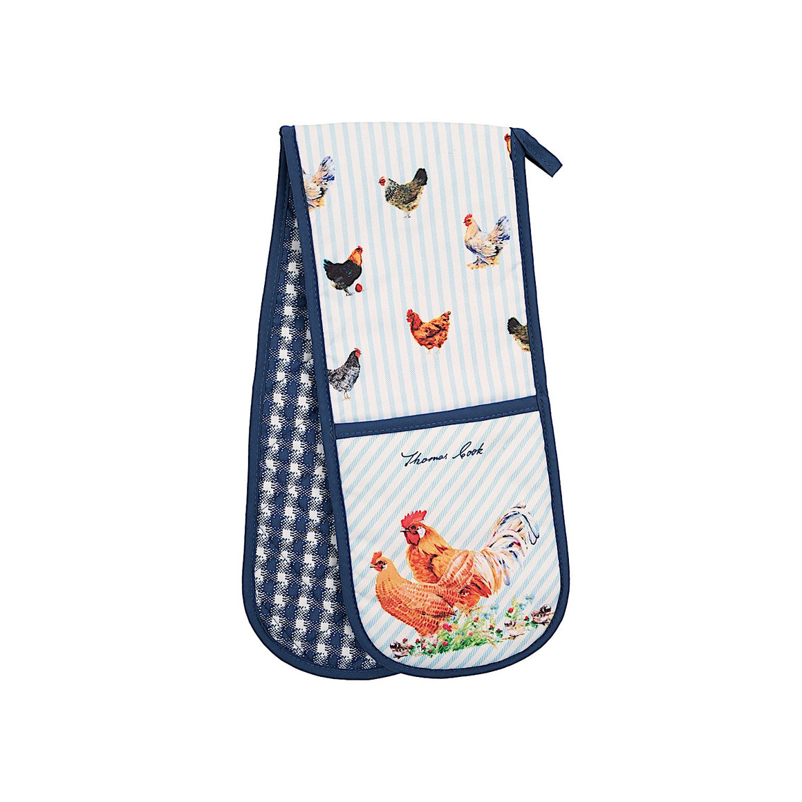 Thomas Cook Double Oven Glove - Navy/White (Chooks)