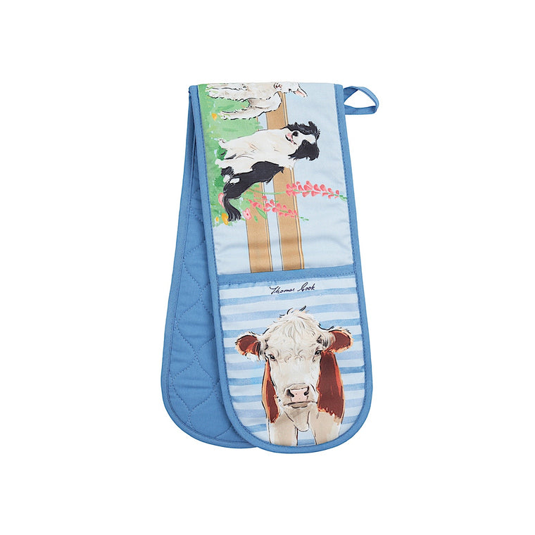 Thomas Cook Double Oven Glove - Light Blue (Farm Friends)