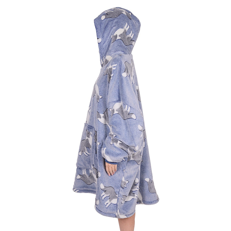 Thomas Cook Adult’s Snuggle Hoodie Dog Print - Blue