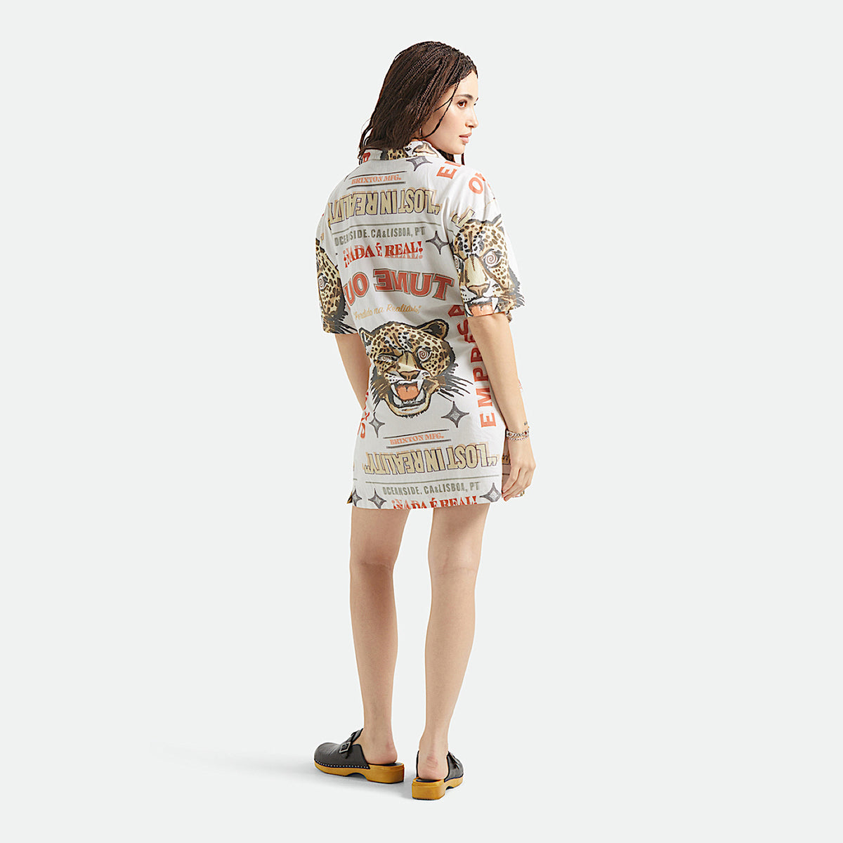 Brixton Women’s The Cinch Button Down Dress - Lost in Reality Print