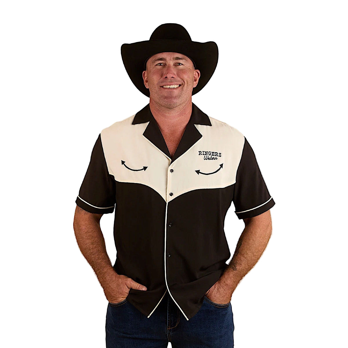 Ringers Western Men’s Take No Bull Pub Shirt - Charcoal