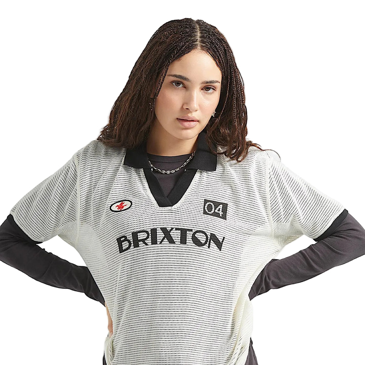 Brixton Women’s Varsity Tee - Off White/Black