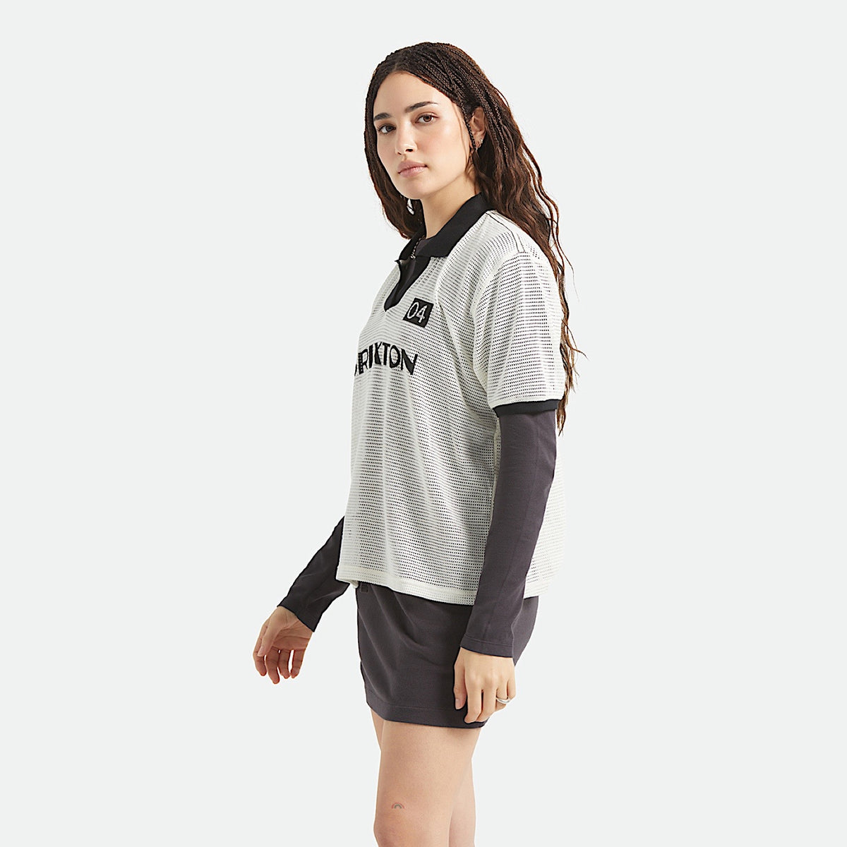 Brixton Women’s Varsity Tee - Off White/Black
