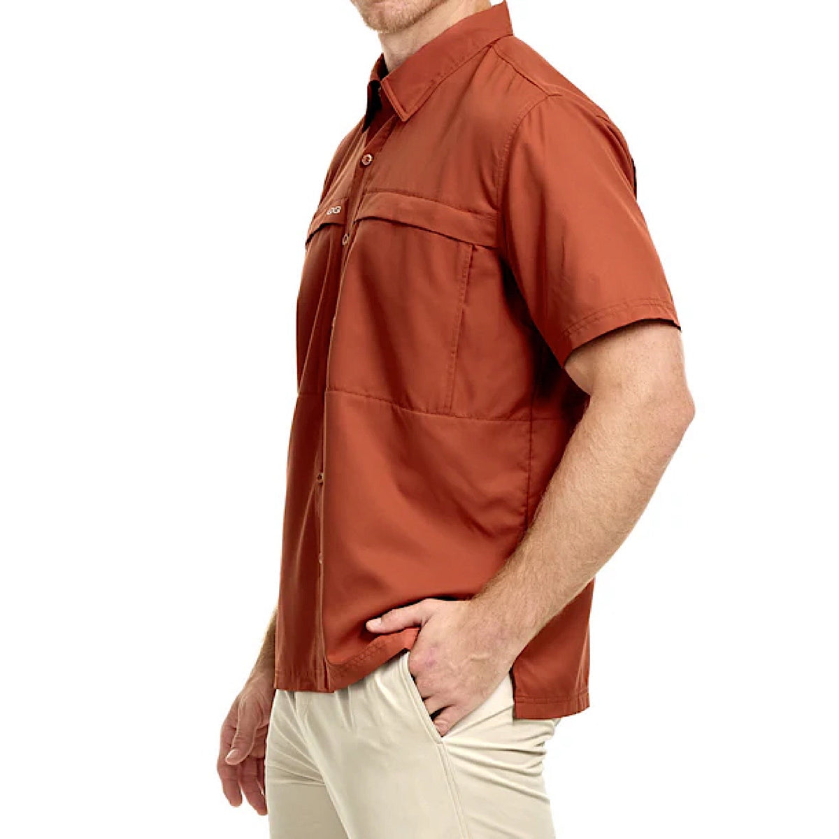 GameGuard Men’s Shirt Short Sleeve Button Down - Copper Original