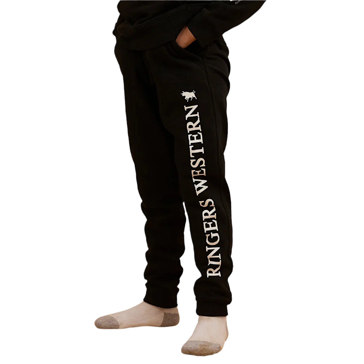 Ringers Western Kid’s Durango Trackpants - Black/White