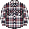 Pilbara Kid's Open Front Flannelette Shirt - Red/Blue/White