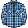 Pilbara Men's Full Button Flannelette Quilted Shirt - Navy / Blue / White
