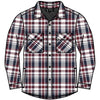 Pilbara Men's Full Button Flannelette Quilted Shirt - Red / Blue / White