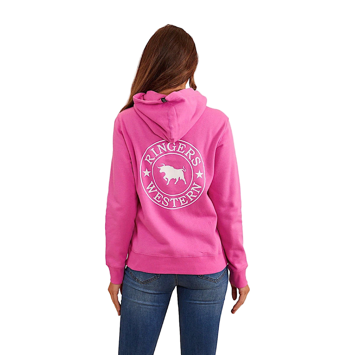 Ringers Western Women’s Signature Bull Women’s Pullover Hoodie Candy/White