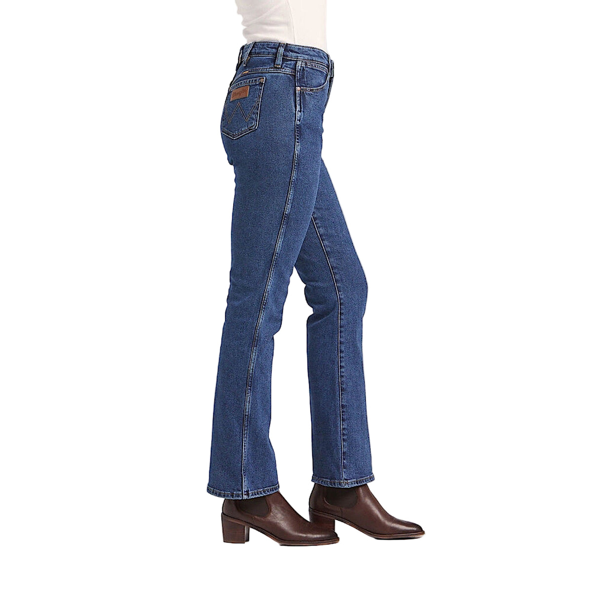 Wrangler Womens Classic Mid Waist Bootcut Jean - Deep Stone Indigo