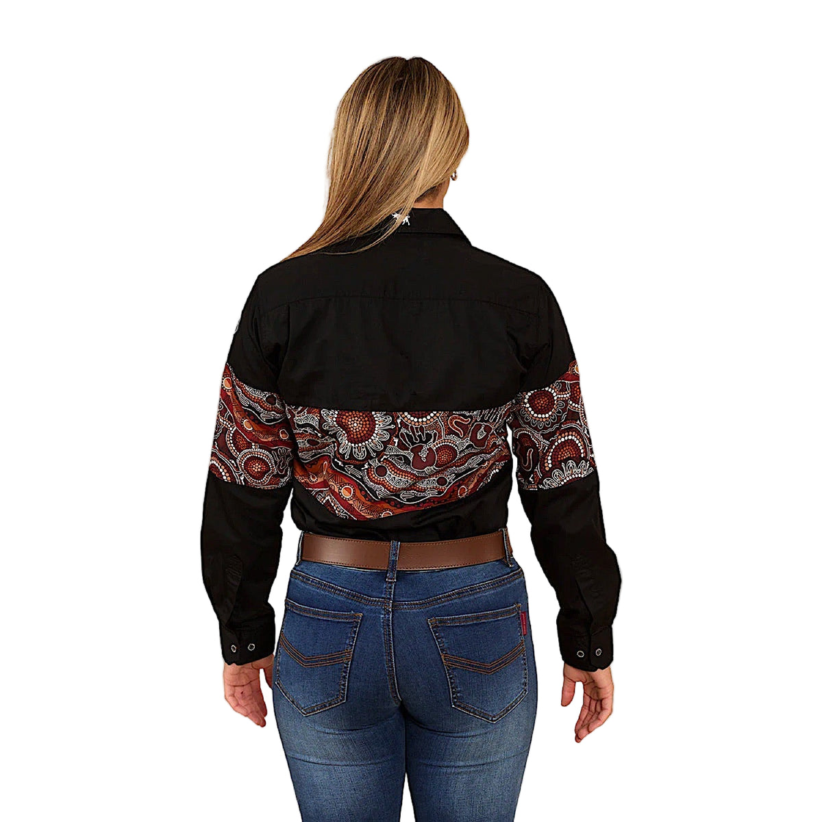 Ringers Western Women’s Walkabout Warrior Half Button Work Shirt Black