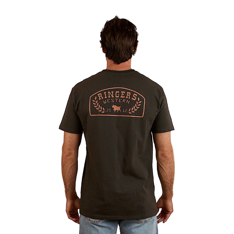 Ringers Western Men’s Wheatbelt Stock Fit T-Shirt - Charcoal/Copper