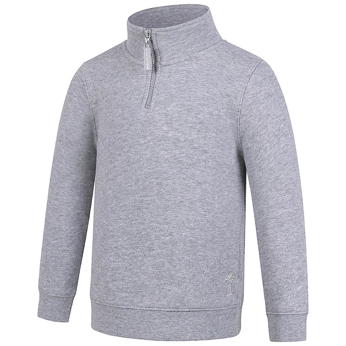 Pilbara Kid's Closed Front Zipper Fleece Pullover - Grey Marle