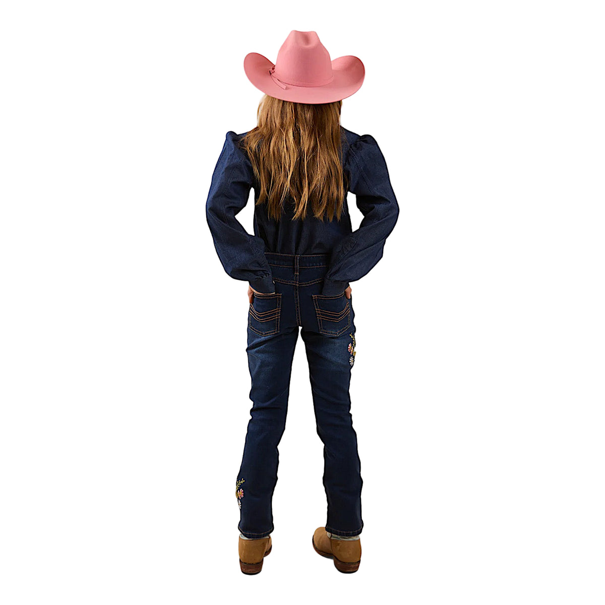 Ringers Western Kid’s Dahlia Kids Denim Western Shirt - Classic Blue