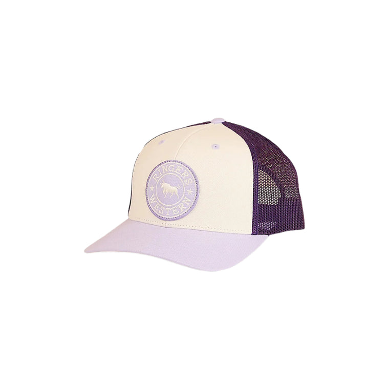 Ringers Western Tara Ponytail Trucker Cap - Off White/Lavender