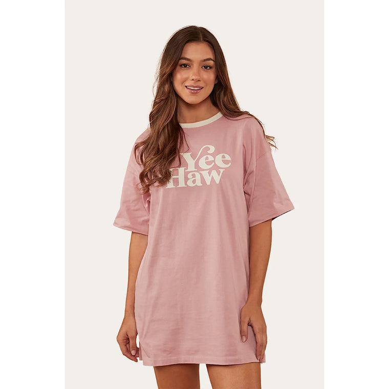 Ringers Western Melrose Womens T-Shirt Dress - Rosey Pink