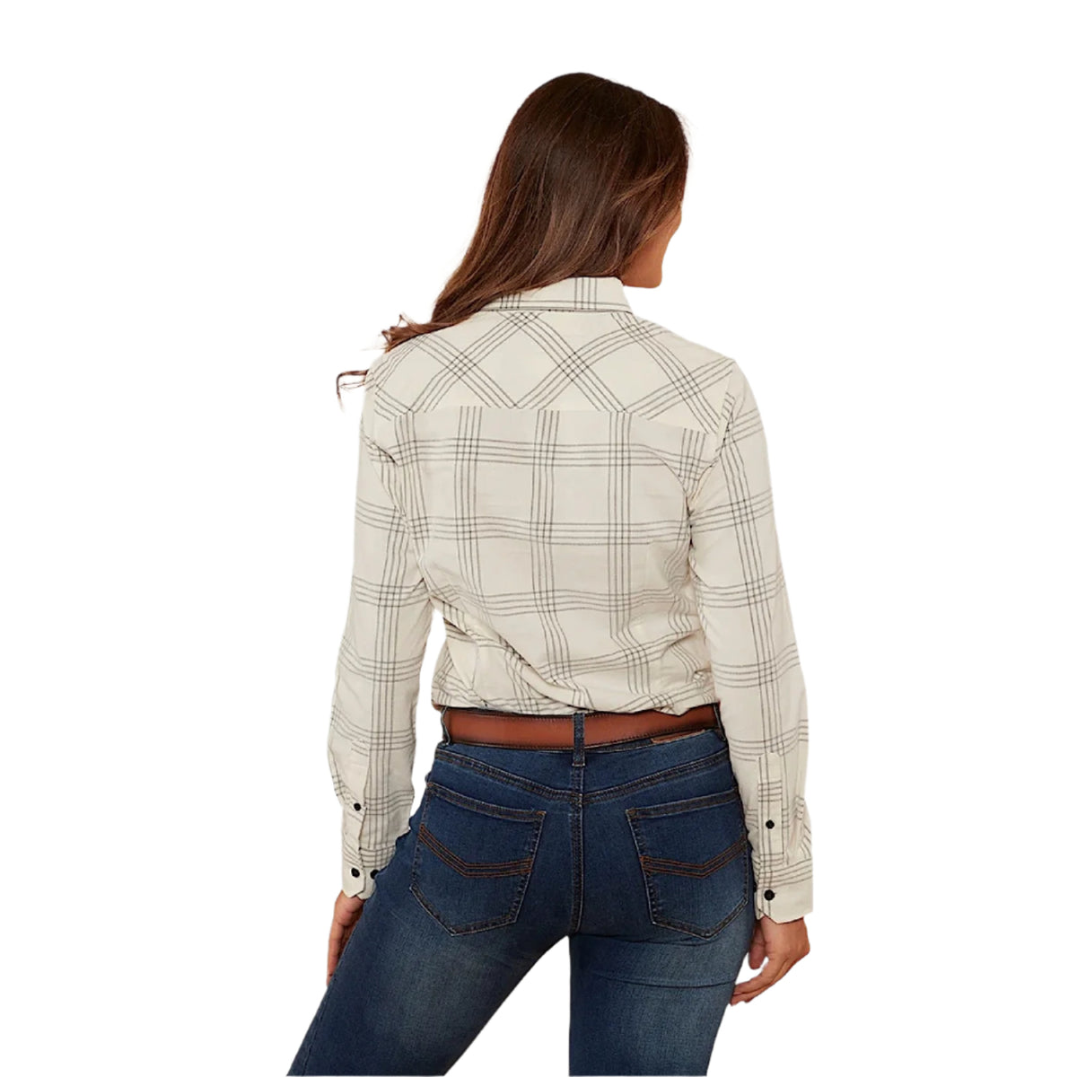 Ringers Western Women’s Corduroy Shirt - Off White / Charcoal