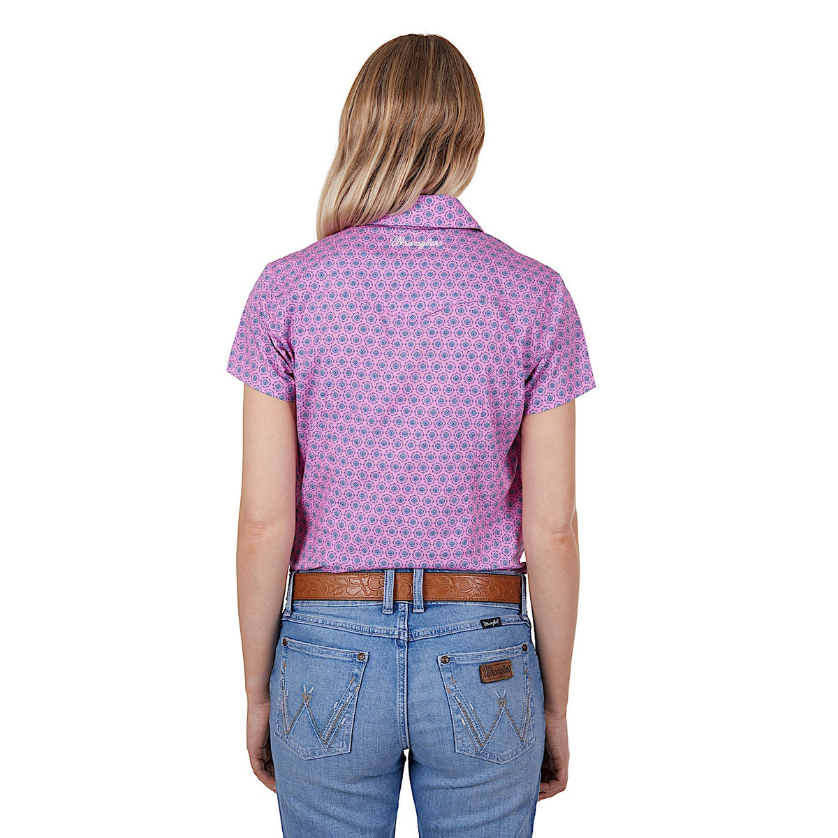 Wrangler Women's Carly Short Sleeve Shirt Pink