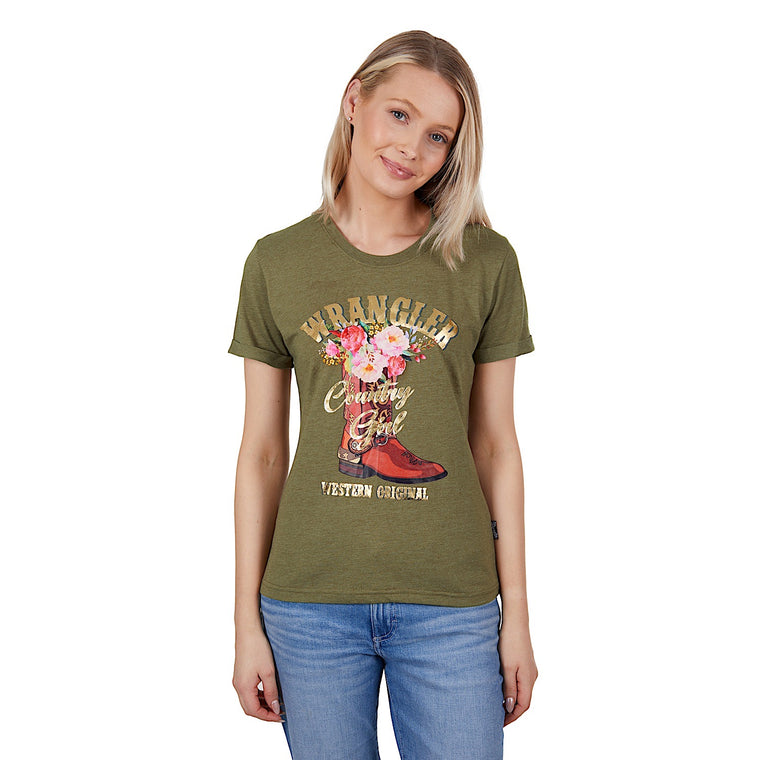 Wrangler Women's Macy Tee Khaki Marle