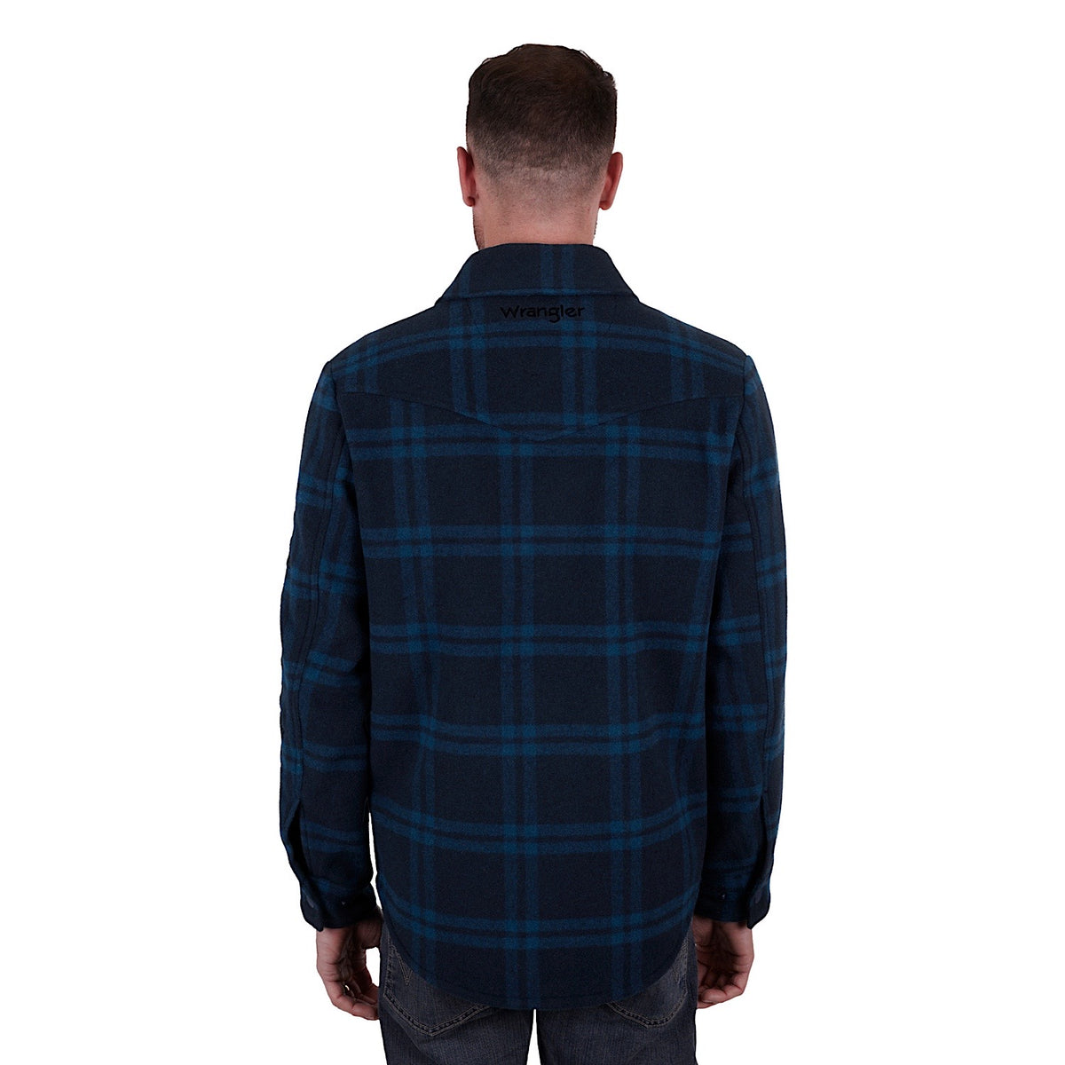 Wrangler Men's Daniel Logo Wool Overshirt Navy