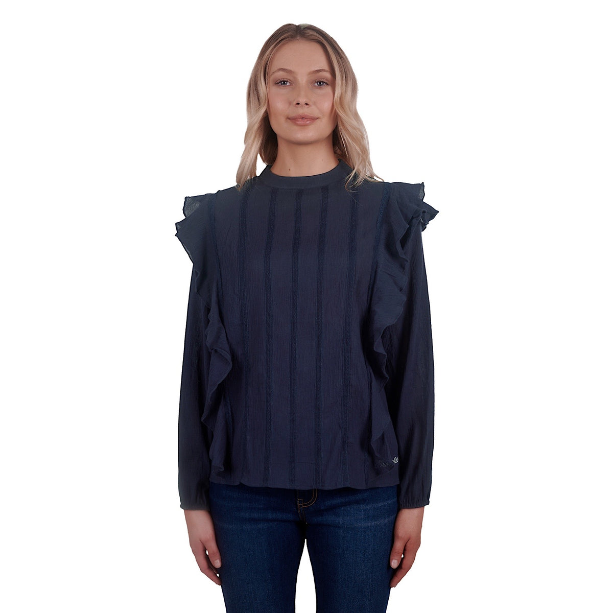 Wrangler Womens Vanessa L/S Blouse Navy