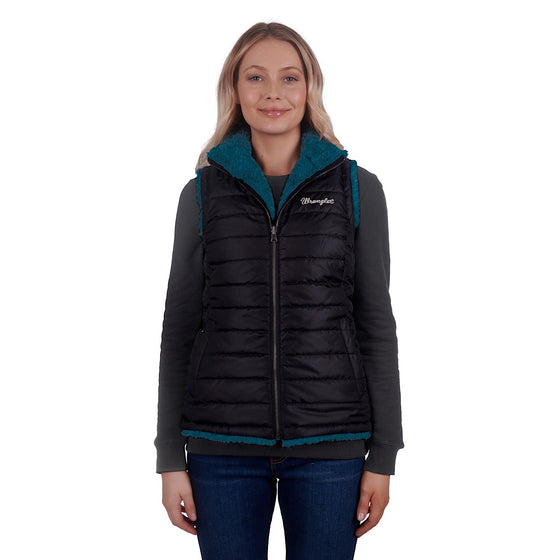 Wrangler Womans Montana Reversible Vest Black