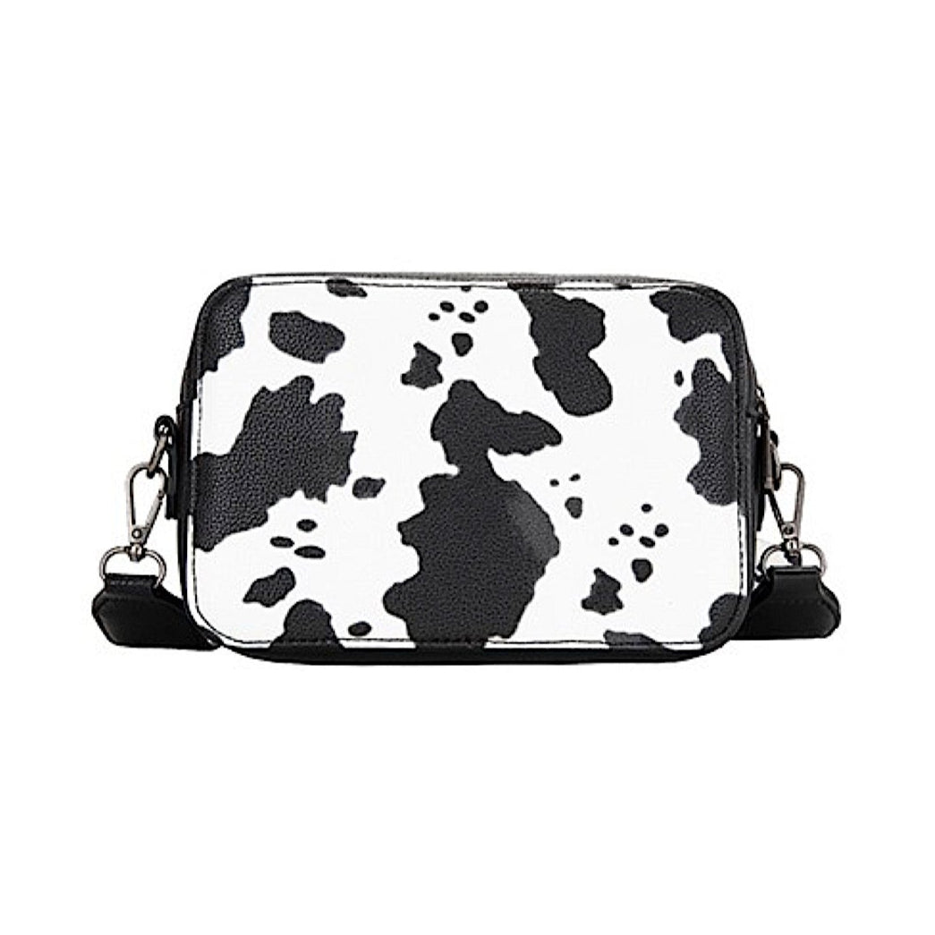 Wrangler Cow Print Small Crossbody Bag - Black