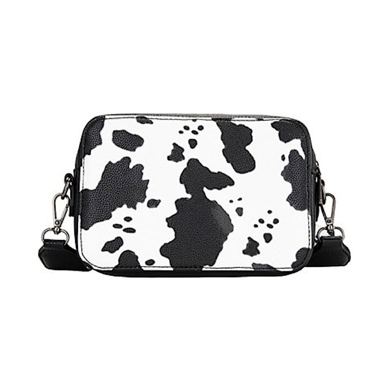 Wrangler Cow Print Small Crossbody Bag - Black