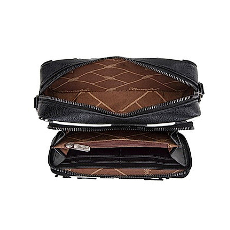 Wrangler Cow Print Small Crossbody Bag - Black